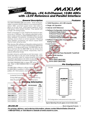 MAX1296ACEG+T datasheet  